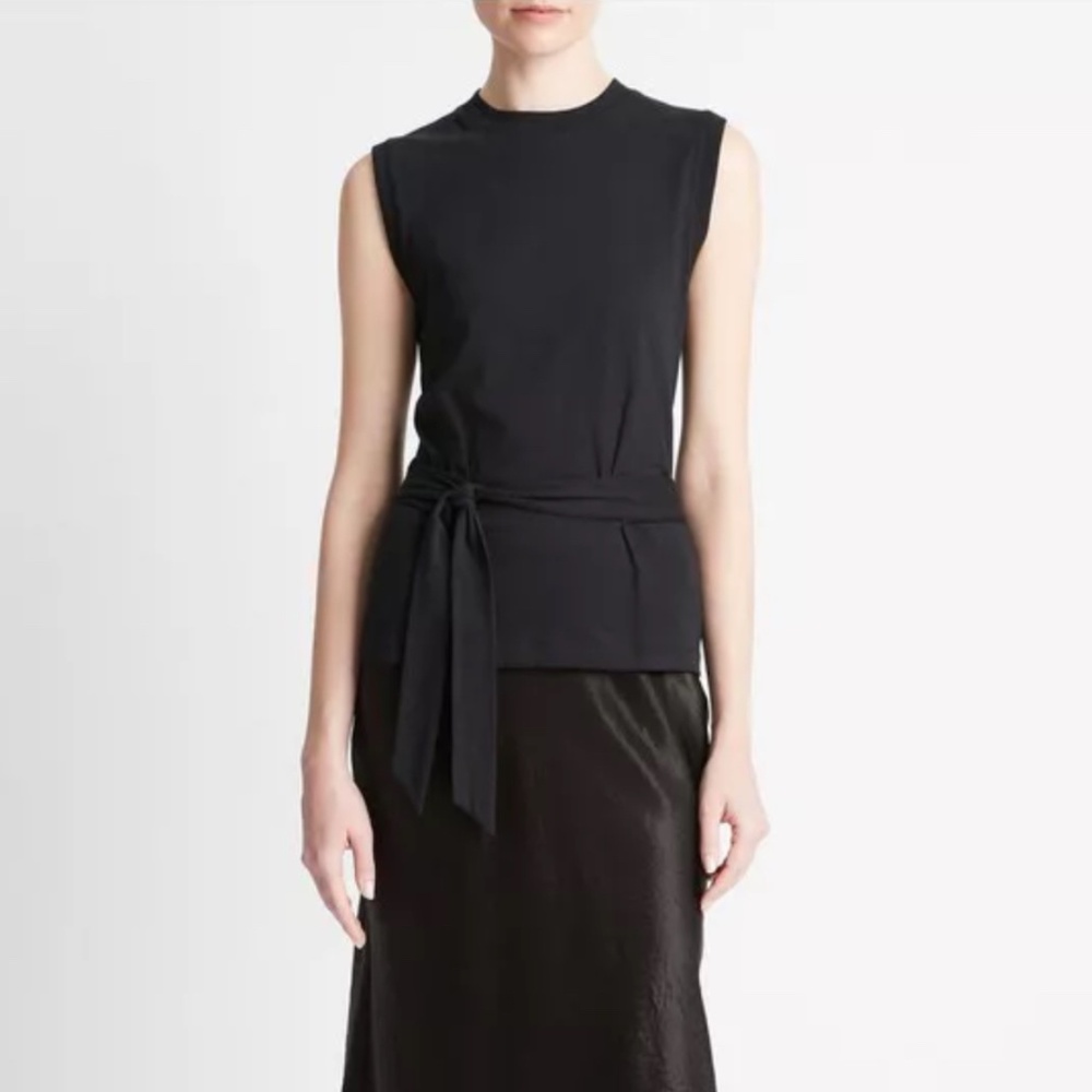 Vince Blk Wrap Top SM- NWT
